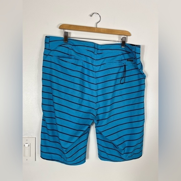 Quiksilver Amphibian Mens size 36 Shorts Swim Trunks Blue Stripe Stretch - Picture 4 of 13
